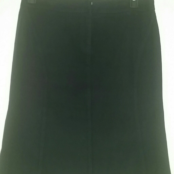 Pleated Midi Skirt Express stretch seamed pencil black size 9/10 EUC - Picture 3 of 6